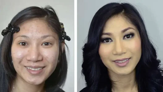 prima e dopo il trucco