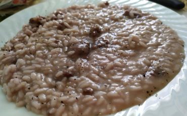 risotto alla salsiccia e vino rosso