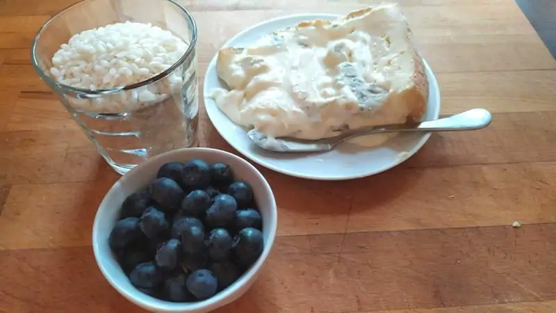 risotto mirtilli e gorgonzola