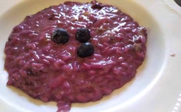 risotto gorgonzola e mirtilli