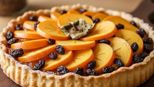 crostata autunno cachi e uvetta