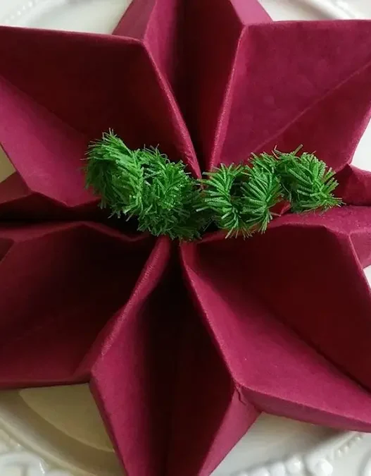 Tovagliolo a forma di stella di Natale
