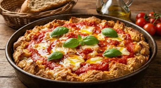 Una focaccia fatta con pane avanzato da giorni