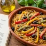 Una pirofila con gli spaghetti con i peperoni di Eduardo