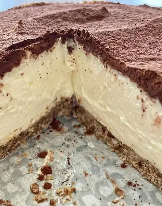 Una cheese cake di tiramisù che si scioglie in bocca