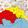 Le zone rossa e gialla intorno ai Campi Flegrei