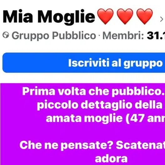 gruppo facebook mia moglie