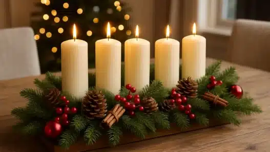 centrotavola di natale, centrotavola fai da te, idee natale fai da te, decorazioni natalizie, centrotavola economico, decorazioni di natale naturali, tavola di natale elegante