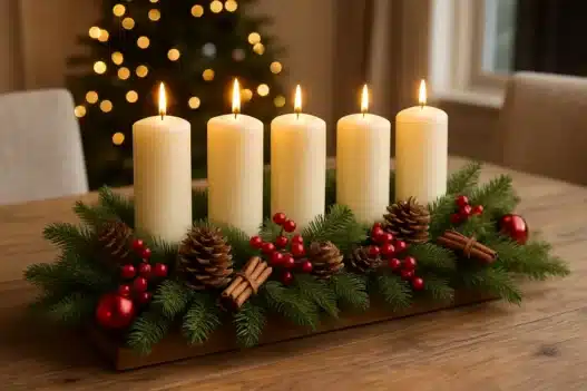 centrotavola di natale, centrotavola fai da te, idee natale fai da te, decorazioni natalizie, centrotavola economico, decorazioni di natale naturali, tavola di natale elegante