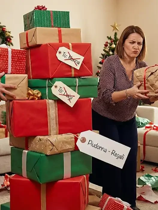 donna-sospetto-regalo-riciclato-natale