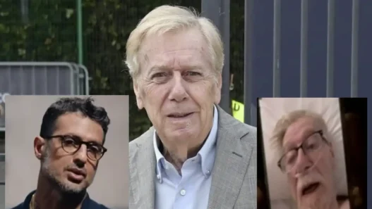 Claudio Lippi in videochiamata durante la puntata di Falsissimo con Fabrizio Corona