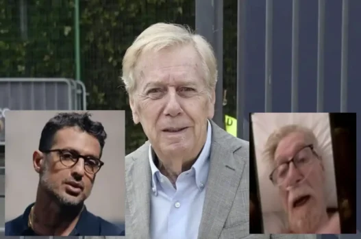 Claudio Lippi in videochiamata durante la puntata di Falsissimo con Fabrizio Corona
