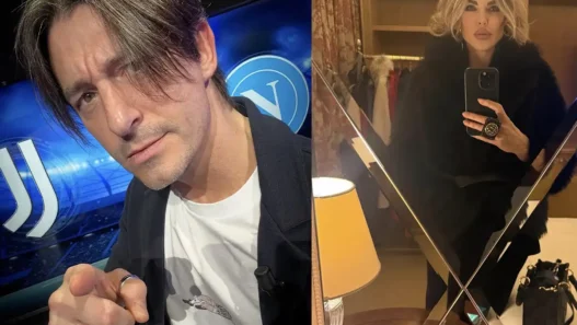 Francesco Oppini sorridente insieme ai genitori Alba Parietti e Franco Oppini
