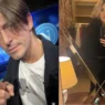 Francesco Oppini sorridente insieme ai genitori Alba Parietti e Franco Oppini