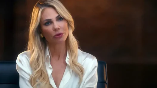 Ilary Blasi sorridente nello studio di Canale 5 pronta per la conduzione del Grande Fratello