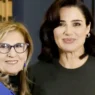 Luisa Ranieri nei panni della Preside e la vera Eugenia Carfora sorridente a scuola
