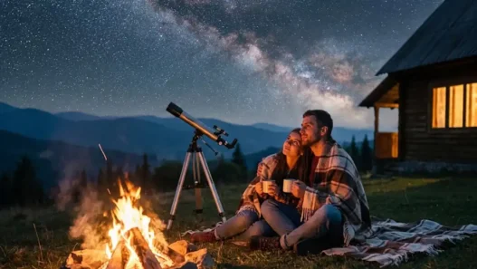 coppia che guarda un cielo di stelle