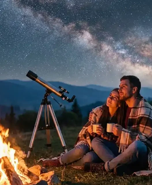 coppia che guarda un cielo di stelle