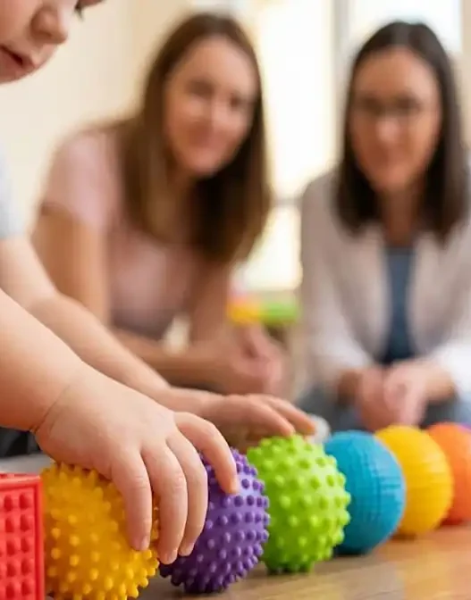 due esperte a distanza mentre osservano un bambino