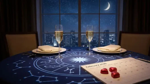 Una cena romantica per due persone con dei cuori