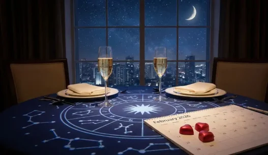 Una cena romantica per due persone con dei cuori