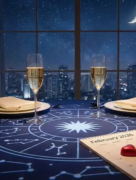 Una cena romantica per due persone con dei cuori