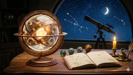 Un luce che illumina il libro degli astri
