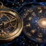 Elegante ruota dello zodiaco dorata su sfondo blu notte, simbolo delle previsioni astrologiche per l'oroscopo del 20 agosto 2026.