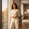 Donna elegante e sicura di sé, simbolo dell'empowerment femminile e della rinascita interiore durante il Ritorno di Saturno e la crisi dei 30 o 60 anni.